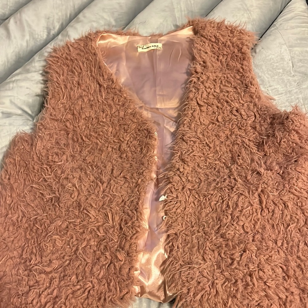 Fuzzy pink vest